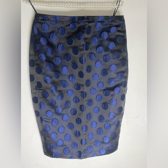 J. Crew Dresses & Skirts - J. Crew Navy and Black Polka Dot Midi Skirt